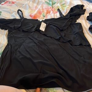 Black half shoulder shirt